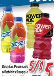 Bebidas Powerade o Bebidas Snapple