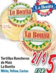 Tortillas Rancheras de Maiz La Bonita at La Bonita
