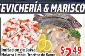 Imitacion de Jaiva, Mojarra Limpia, Trocitos de Bagre