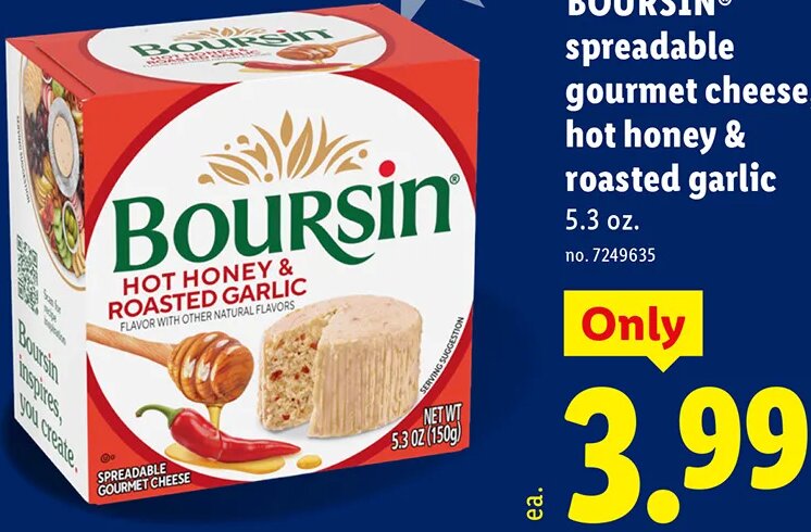 BOURSIN spreadable gourmet cheese, hot honey & roasted garlic