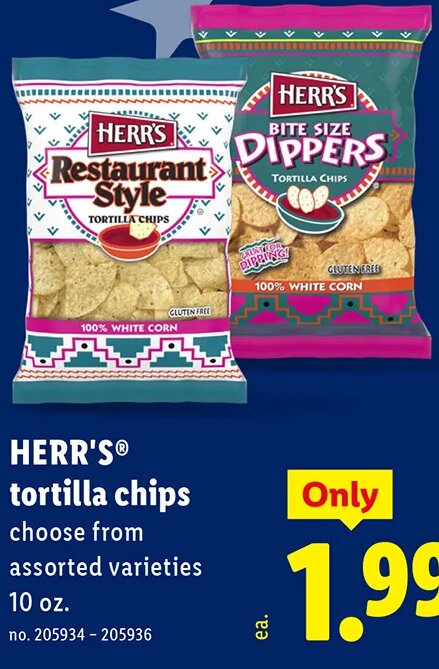 HERR'S tortilla chips at Lidl