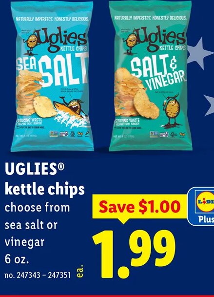 UGLIES kettle chips at Lidl