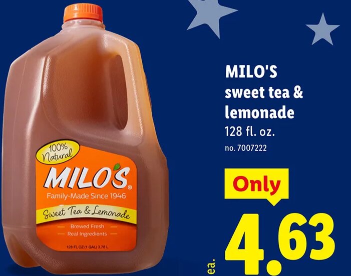 MILO'S sweet tea & lemonade at Lidl