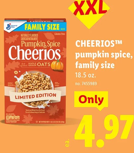 CHEERIOS™ pumpkin spice, family size