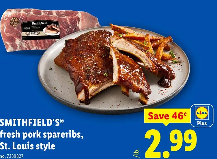 SMITHFIELD'S® fresh pork spareribs, St. Louis style at Lidl