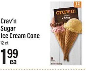 Crav'n Sugar Ice Cream Cone at Lowes Foods
