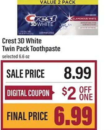 Crest 3D White Twin Pack Toothpaste at Lowes Foods