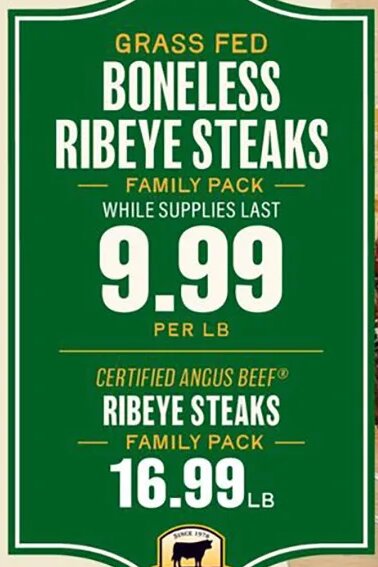 Grass Fed Boneless Ribeye Steaks & Certified Angus Beef Ribeye Steaks
