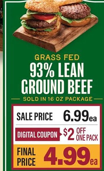 Grass Fed 93% Lean Ground Beef