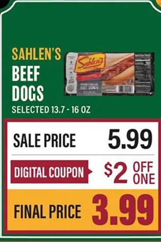 Sahlen's Beef Dogs