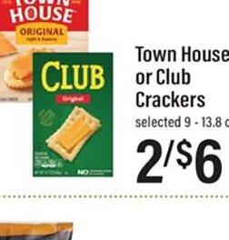 Town House or Club Crackers at Lowes Foods