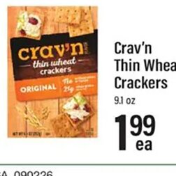 Crav'n Thin Wheat Crackers at Lowes Foods
