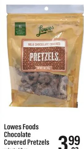 Lowes Foods Chocolate Covered Pretzels at Lowes Foods