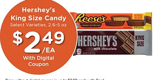 Hershey's King Size Candy at Mariano's
