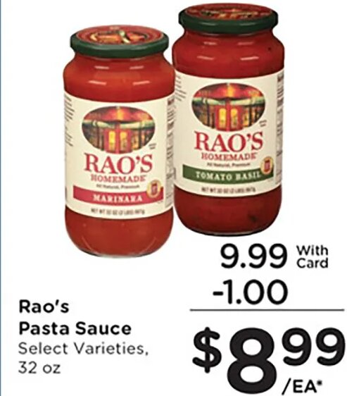 Rao's Pasta Sauce at Mariano's