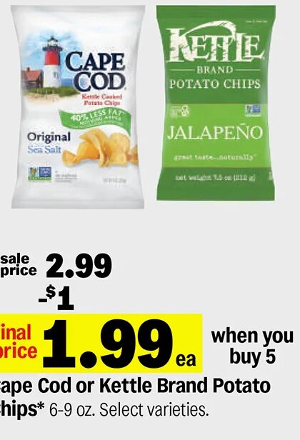 Cape Cod or Kettle Brand Potato Chips at Meijer