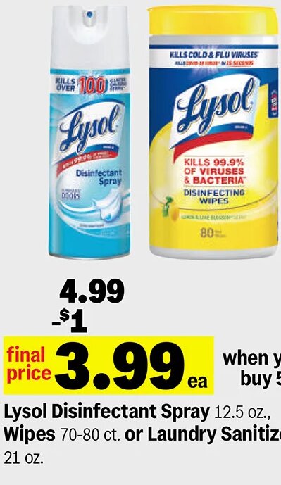 Lysol Disinfectant Spray, Wipes at Meijer