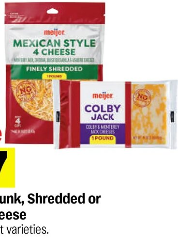 Meijer Chunk, Shredded or Sliced Cheese at Meijer