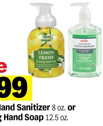 Meijer Hand Sanitizer or Foaming Hand Soap