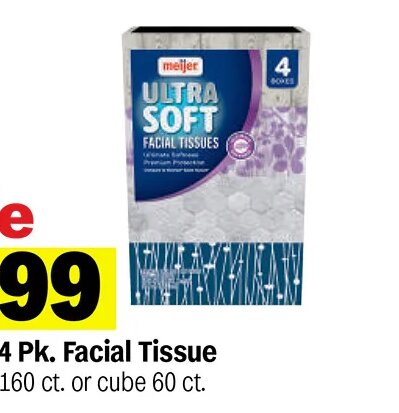 Meijer 4 Pk. Facial Tissue