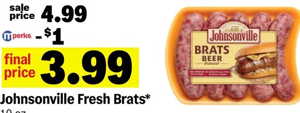 Johnsonville Fresh Brats at Meijer