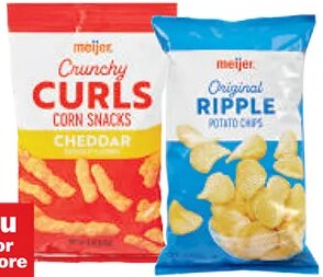 Meijer Potato Chips, Tortilla Chips, Corn Chips or Cheese Puffs or Curls at Meijer