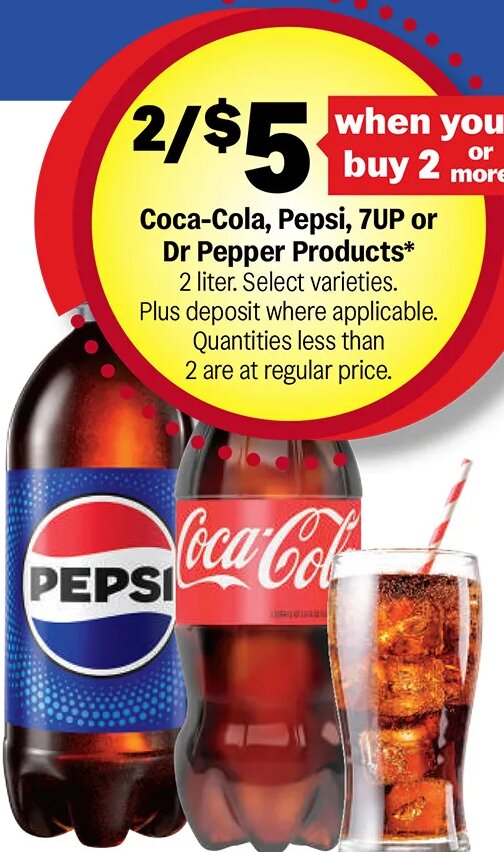 Coca-Cola, Pepsi, 7UP or Dr Pepper Products at Meijer