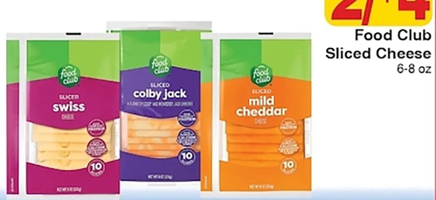 Food Club Sliced Cheese at Piggly Wiggly