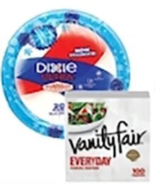 Dixie Plates or Bowls / Vanity Fair Napkins