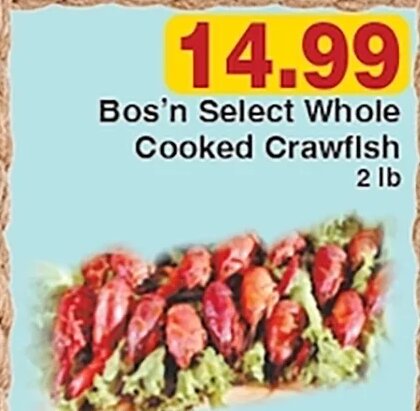Bos'n Select Whole Cooked Crawfish