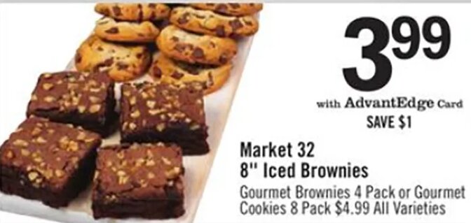 Market 32 8" Iced Brownies / Gourmet Cookies at Price Chopper
