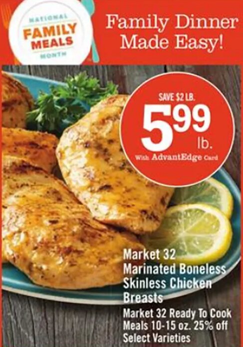 Market 32 Marinated Boneless Skinless Chicken Breasts at Price Chopper