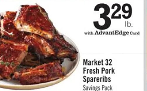 Market 32 Fresh Pork Spareribs at Price Chopper