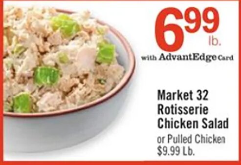 Market 32 Rotisserie Chicken Salad or Pulled Chicken at Price Chopper