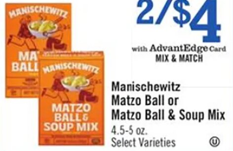Manischewitz Matzo Ball or Matzo Ball & Soup Mix at Price Chopper