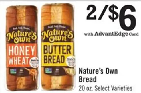 Nature's Own Bread at Price Chopper