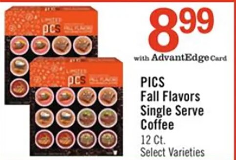 PICS Fall Flavors Single Serve Coffee at Price Chopper
