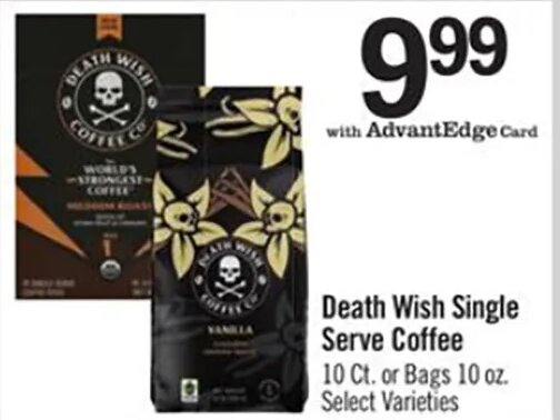 Death Wish Single Serve Coffee at Price Chopper