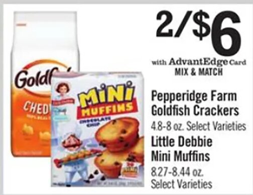 Pepperidge Farm Goldfish Crackers Little Debbie Mini Muffins at Price Chopper