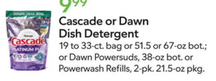 Cascade or Dawn Dish Detergent at Publix