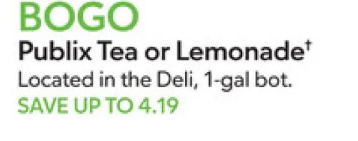 Publix Tea or Lemonade