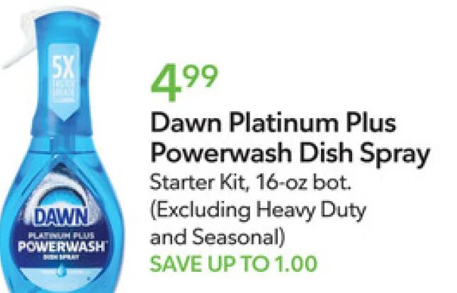 Dawn Platinum Plus Powerwash Dish Spray at Publix