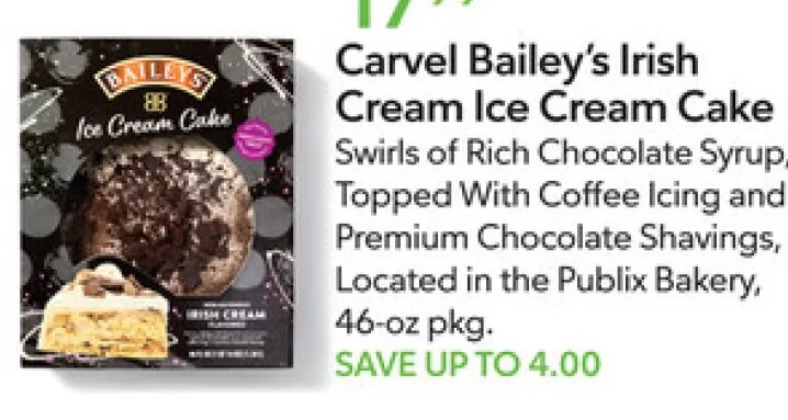 Carvel Bailey's Irish Cream Ice Cream Cake