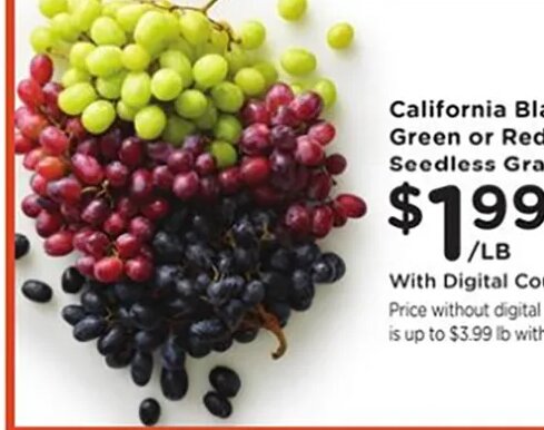 California Black, Green or Red Seedless Grapes