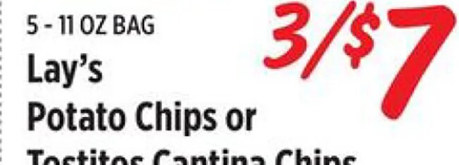 Lay's Potato Chips or Tostitos Cantina Chips