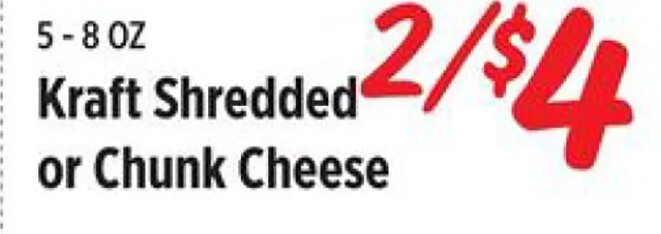 Kraft Shredded or Chunk Cheese at Rouses