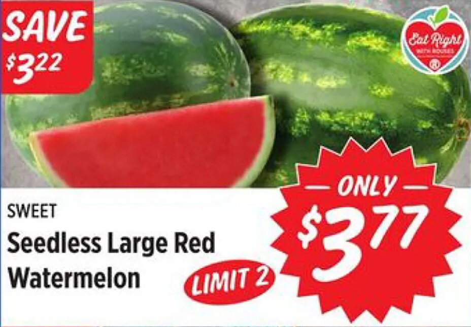 Seedless Large Red Watermelon at Rouses