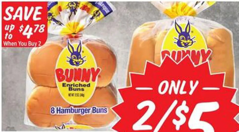 Bunny Hamburger or Hot Dog Buns at Rouses