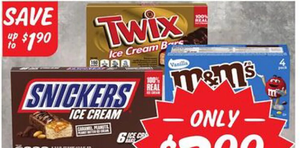 Snickers / Twix / M&Ms Ice Cream at Rouses