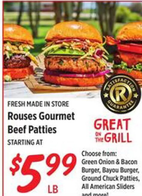 Rouses Gourmet Beef Patties